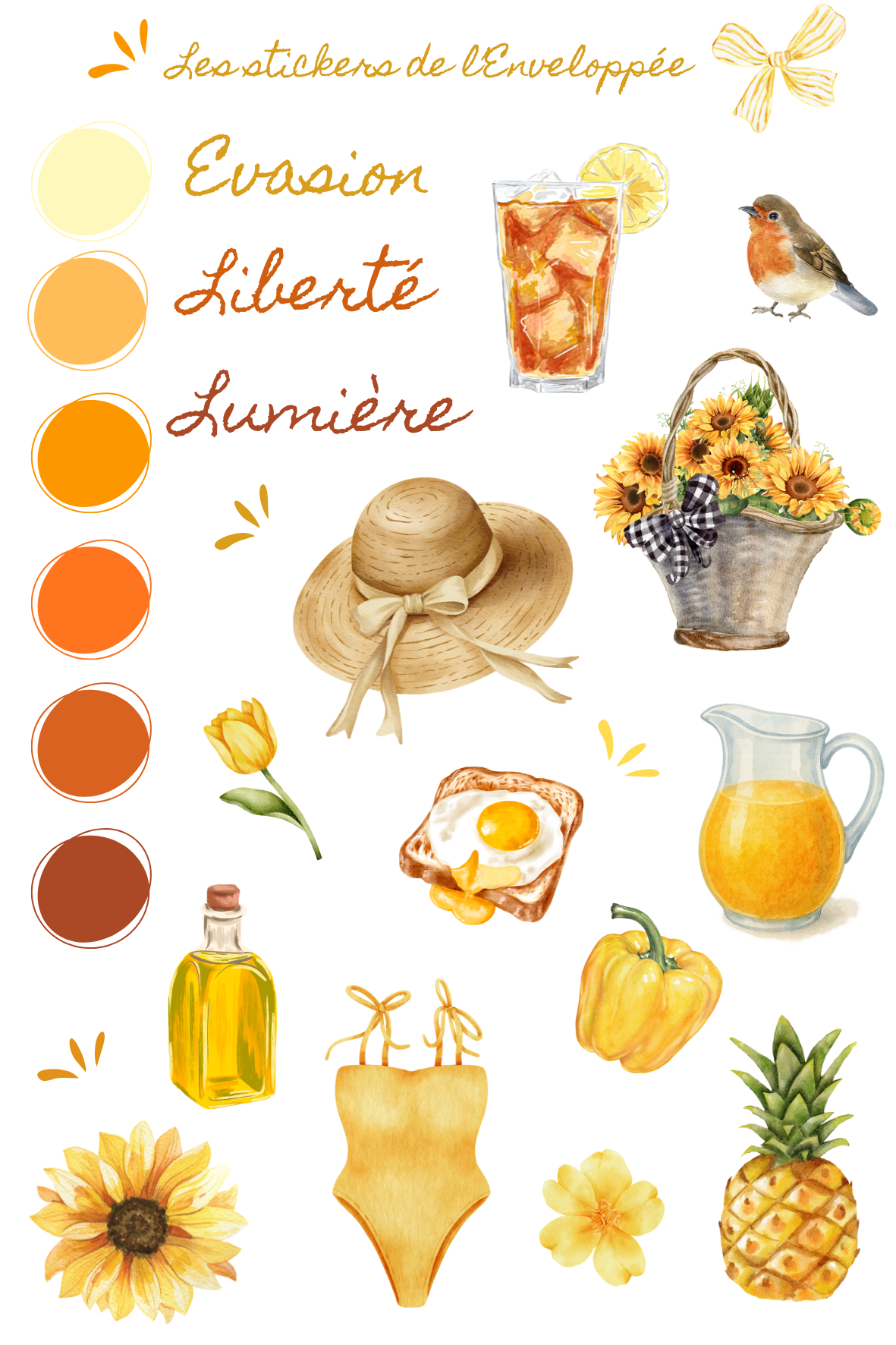 Planche de stickers – Collection « Juillet »